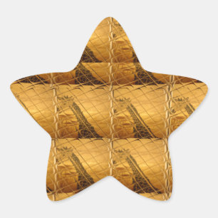 Infinity Golden Giraffe Animal Motif Art Print Star Sticker