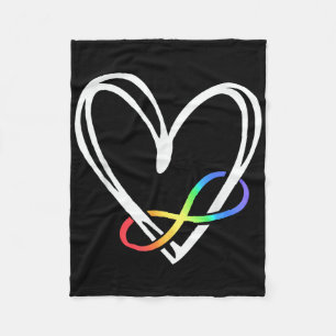 Infinity Heart Autism Awareness Love Needs No Word Fleece Blanket