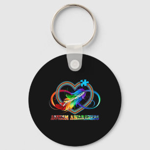 Infinity Heart Love Autism Awareness Needs No Word Key Ring