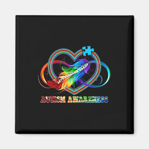 Infinity Heart Love Autism Awareness Needs No Word Magnet