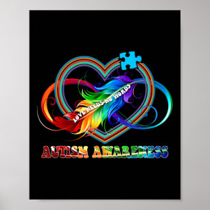 Infinity Heart Love Autism Awareness Needs No Word Poster
