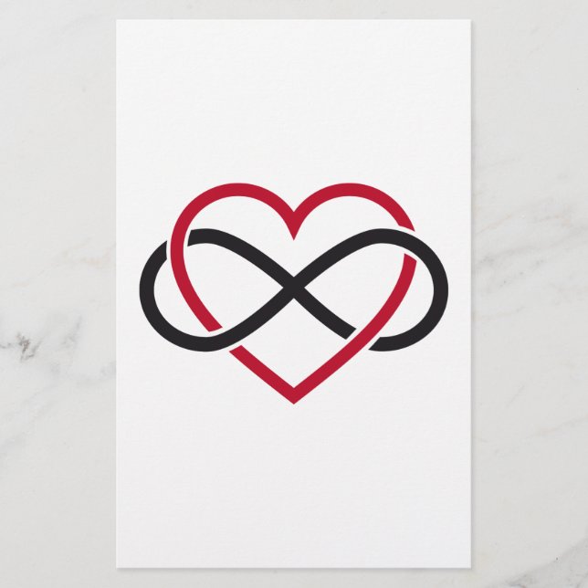 Infinity heart, never ending love stationery (Front)