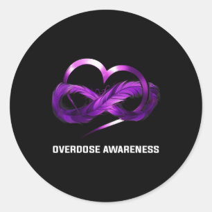 Infinity Heart Overdose Awareness Classic Round Sticker