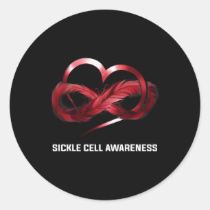 Infinity Heart Sickle Cell Awareness  Classic Round Sticker