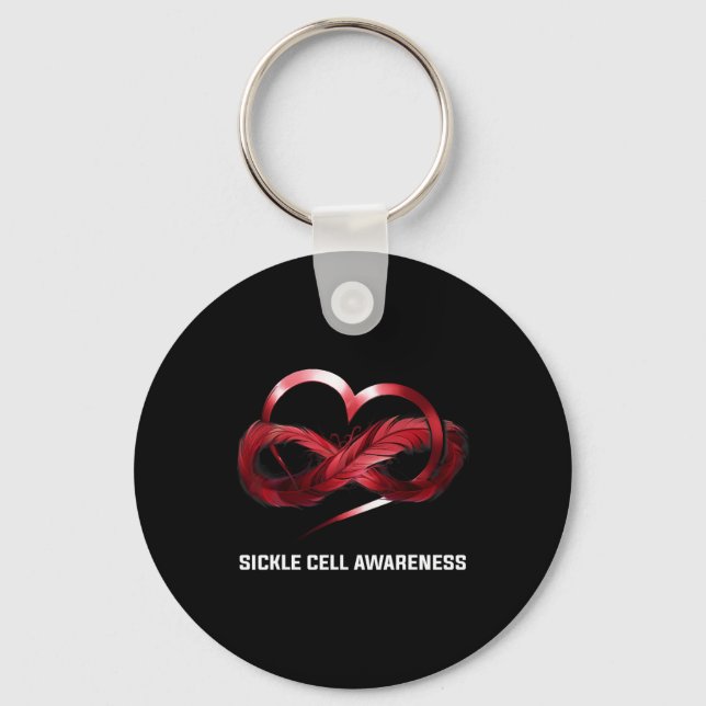 Infinity Heart Sickle Cell Awareness  Key Ring (Front)