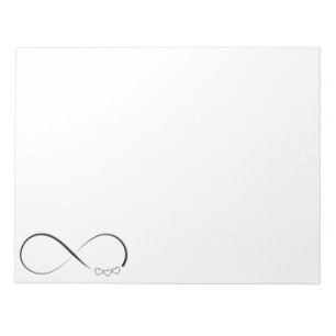 Infinity heart symbol notepad
