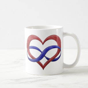 Infinity Heart Symbol Polyamory Pride Flag Colours Coffee Mug