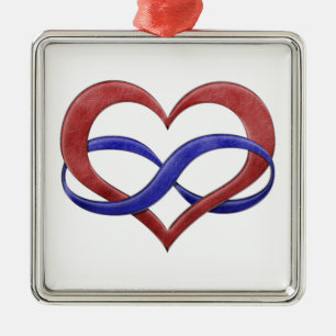 Infinity Heart Symbol Polyamory Pride Flag Colours Metal Tree Decoration