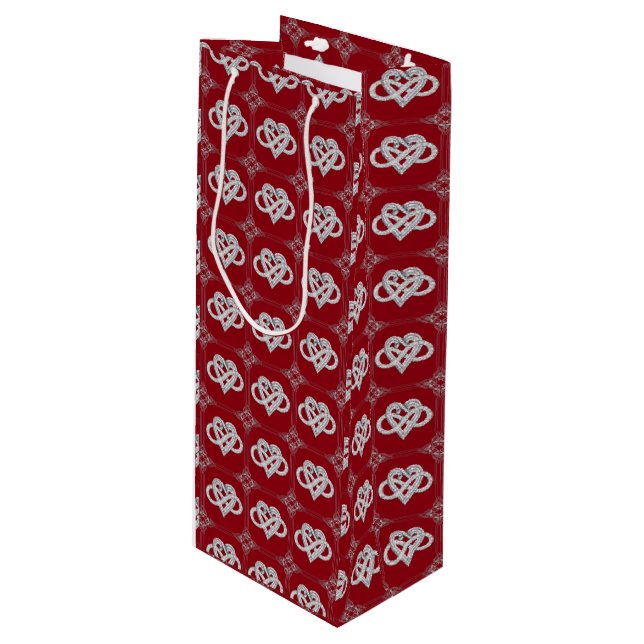 Infinity Heart Wine Gift Bag (Front Angled)