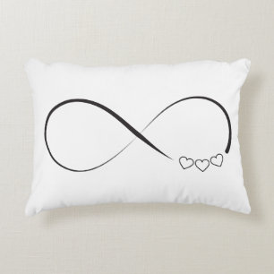 Infinity hearts symbol decorative cushion
