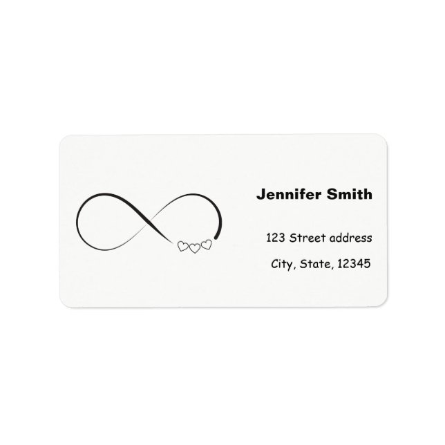 Infinity hearts symbol label (Front)