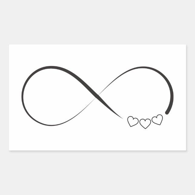 Infinity hearts symbol rectangular sticker (Front)