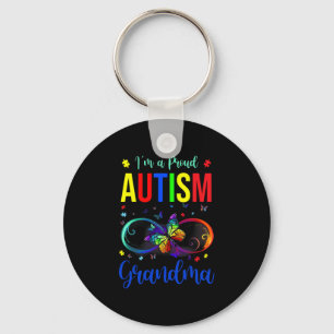 Infinity Im A Proud Grandma Autism Awareness Butte Key Ring
