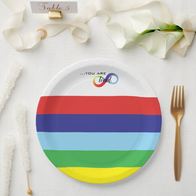 Infinity LGBTQ+ Pride Tote Paper Plate (Wedding)