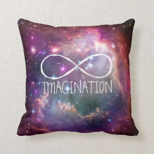 Infinity loop and galaxy space hipster background cushion