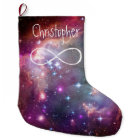 Infinity loop and galaxy space hipster background