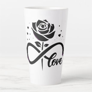 Infinity Love Black Rose - Eternal Romantic Love D Latte Mug