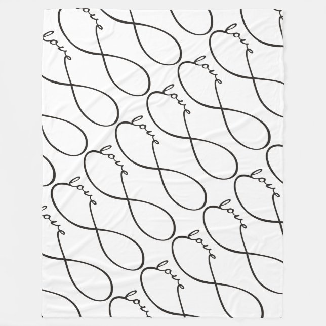 Infinity Love Lemniscate black + your backgr. Fleece Blanket (Front)