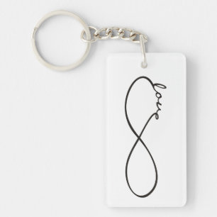 Infinity Love Lemniscate black + your backgr. Key Ring