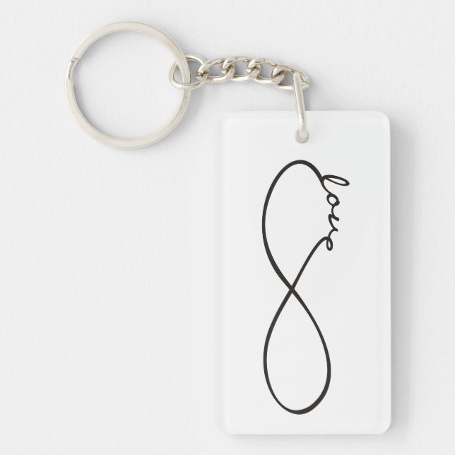 Infinity Love Lemniscate black + your backgr. Key Ring (Front)