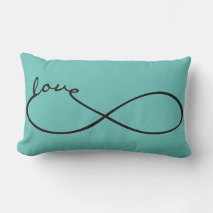 Infinity Love Lemniscate black + your backgr. Lumbar Cushion