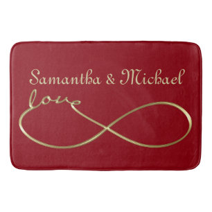 Infinity Love Lemniscate gold + your backgr. Bath Mat