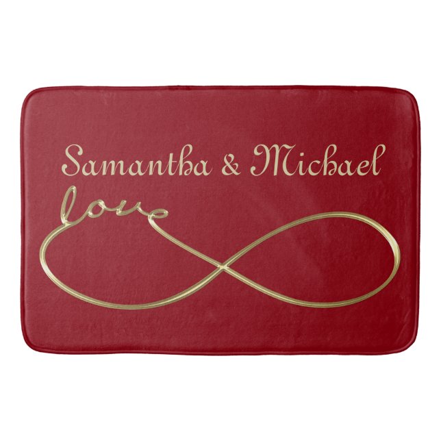 Infinity Love Lemniscate gold + your backgr. Bath Mat (Front)