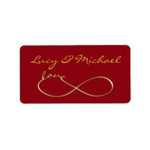 Infinity Love Lemniscate gold + your backgr. Label