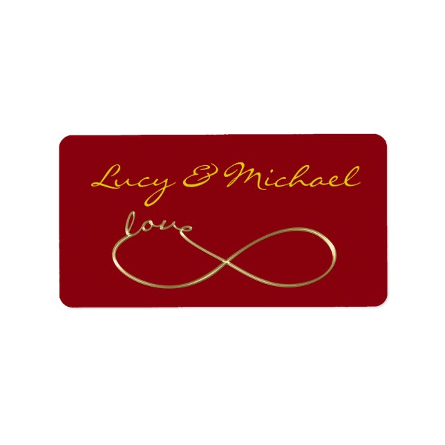 Infinity Love Lemniscate gold + your backgr. Label (Front)