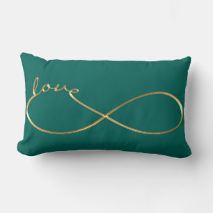 Infinity Love Lemniscate gold + your backgr. Lumbar Cushion