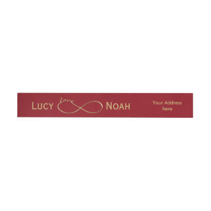 Infinity Love Lemniscate gold + your backgr. Wraparound Address Label