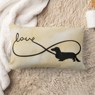 Infinity Love Lemniscate Long-Hair Dachshund 1 Lumbar Cushion