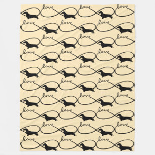 Infinity Love Lemniscate Short-Hair Dachshund 1 Fleece Blanket