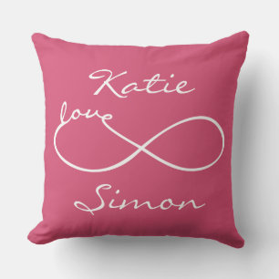 Infinity Love Lemniscate white + your backgr. Cushion