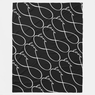 Infinity Love Lemniscate white + your backgr. Fleece Blanket