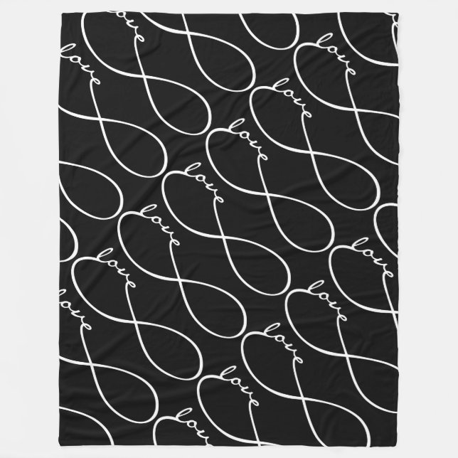 Infinity Love Lemniscate white + your backgr. Fleece Blanket (Front)