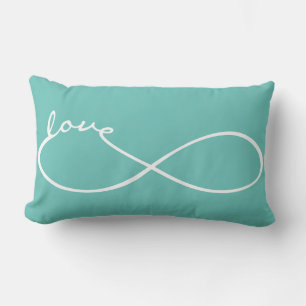 Infinity Love Lemniscate white + your backgr. Lumbar Cushion