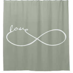 Infinity Love Lemniscate white + your backgr. Shower Curtain