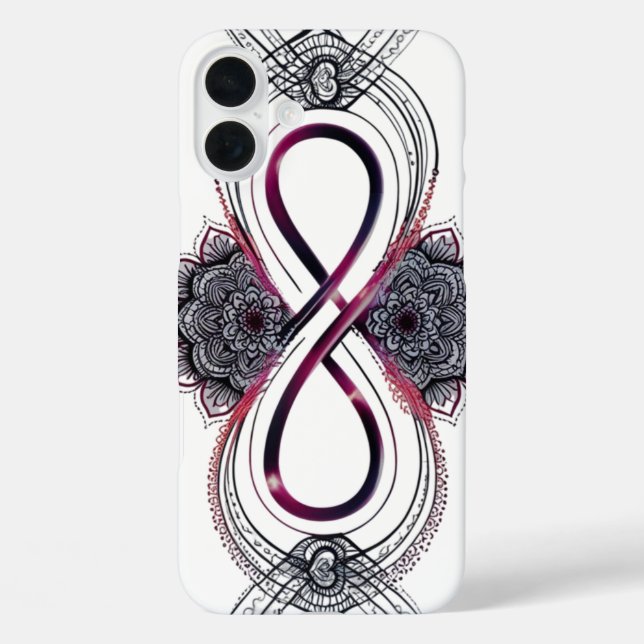 Infinity Love Mandala iPhone 16 Plus Case – Modern (Back)