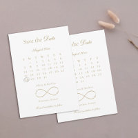 Infinity Love Monogram Calendar White Wedding