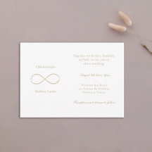 Infinity Love Monogram Elegant White Blush Wedding