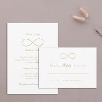 Infinity Love Monogram Elegant White Blush Wedding