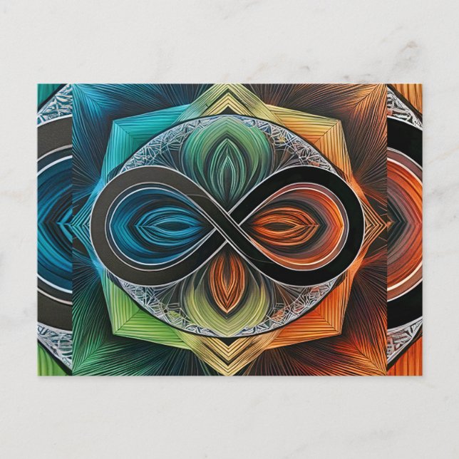Infinity Mandala African Tribal Mask Abstract  Postcard (Front)