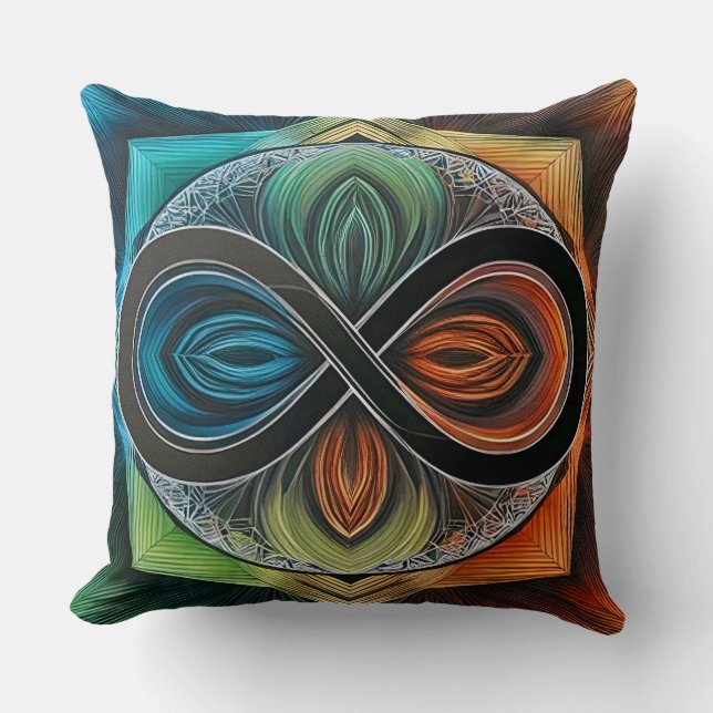 Infinity Mandela African Tribal Madk Abstract Cushion (Front)