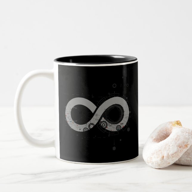Infinity - Math Symbols  Two-Tone Coffee Mug (With Donut)