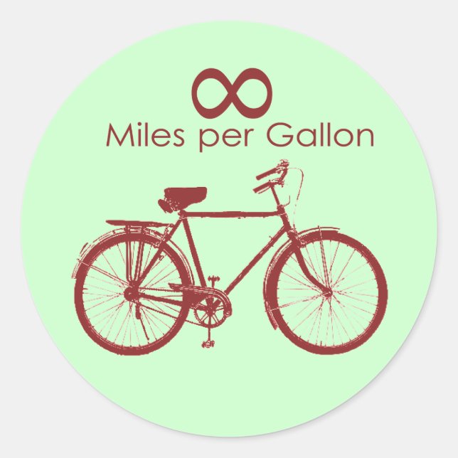 Infinity Miles Per Gallon Bike Sticker (Front)
