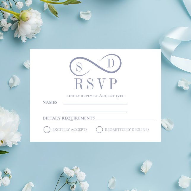 Infinity Minimalist Powder Blue RSVP Card (Infinity Minimalist Powder Blue RSVP
)