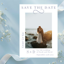 Infinity Minimalist Powder Blue Save the Date