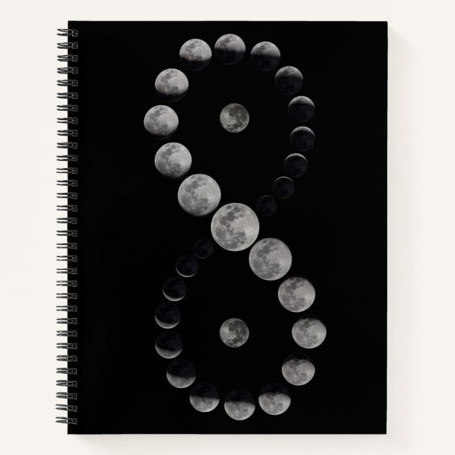 Infinity moon black notebook  (Front)