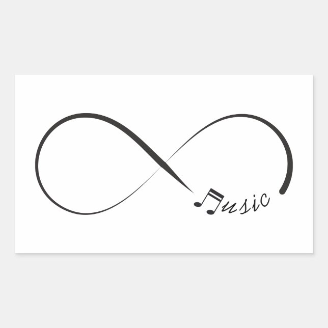 Infinity music symbol rectangular sticker (Front)